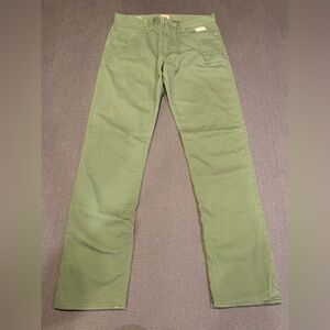 New J Crew Pants Men 33x34 Green Pinwale Corduroy 770 Flannel Lined Camo Chino